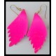 Neon Pink Leaf Earrings 